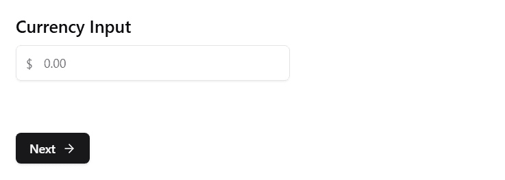 Currency Input in a Form