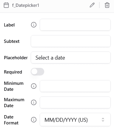Date Picker Configuration