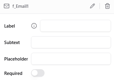 Email Input Configuration