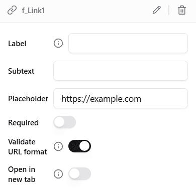 Link Input Configuration