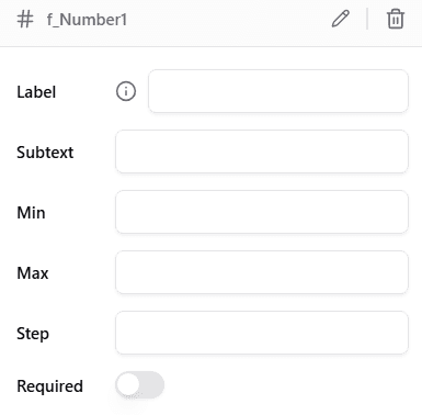 Number Input Configuration