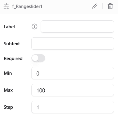 Range Slider Configuration