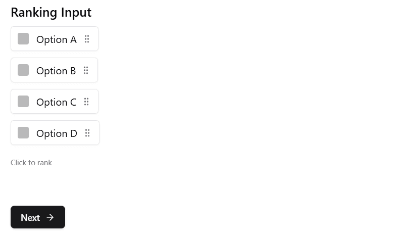 Ranking Input in a Form