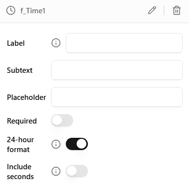 Time Input Configuration
