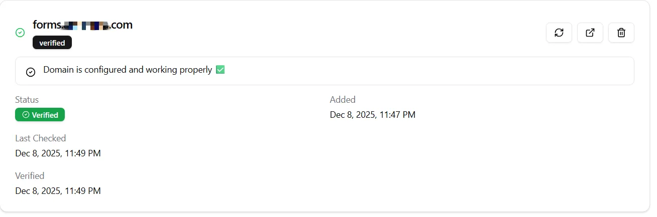 Verified custom domain