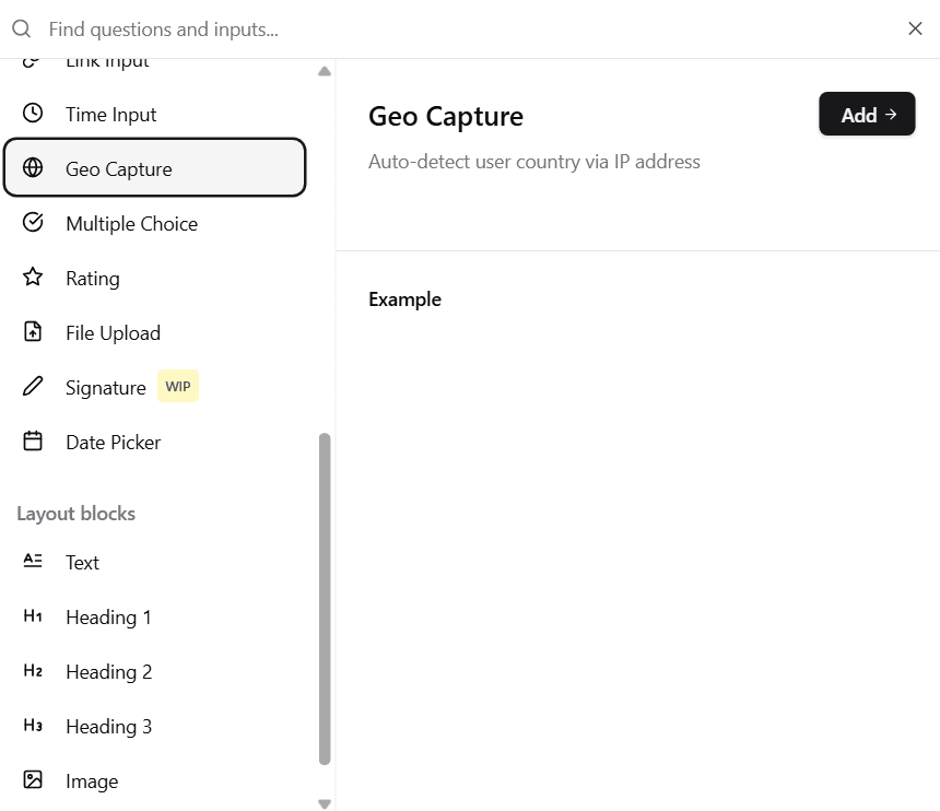 Geo Capture Selection