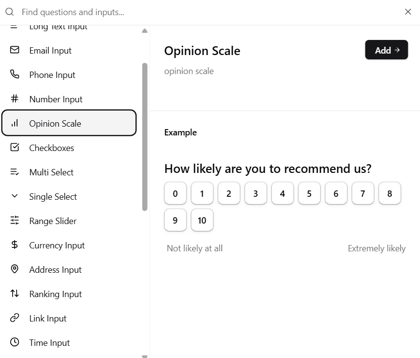 Opinion Scale Selection